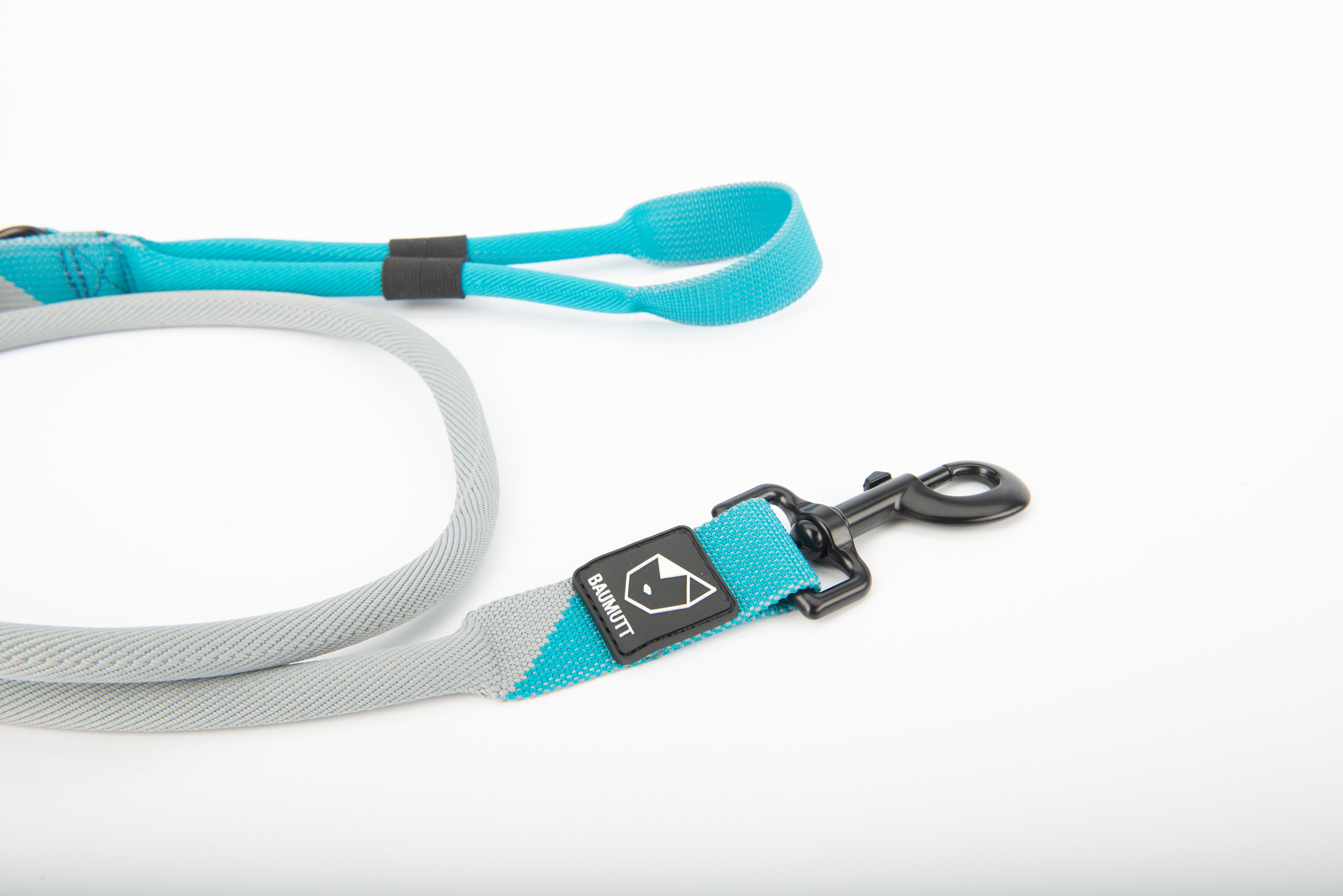 baumutt blue and grey LAXO hands free dog leash, side view